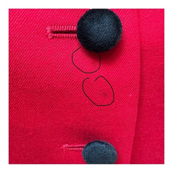 Talbots Red‎ Velvet Collar 100% Wool Winter Office  Blazer Size 2P - Picture 2 of 11